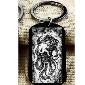 Octopus skull Monster Hot Horror Keychain